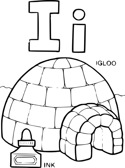 I For Igloo coloring page