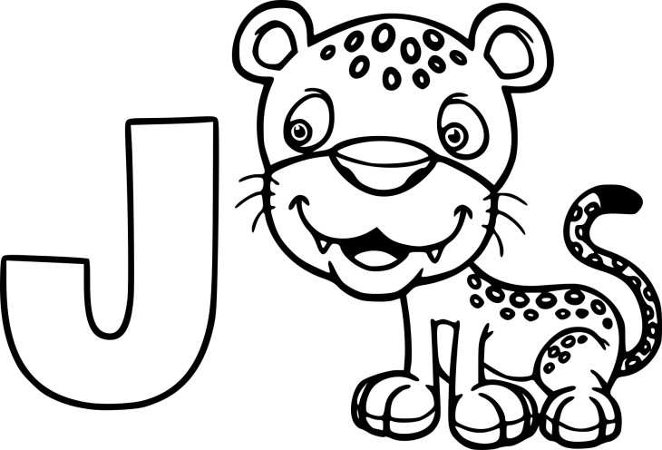 Disegno di J per Jaguar da colorare