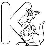 Disegno di K come canguro da colorare