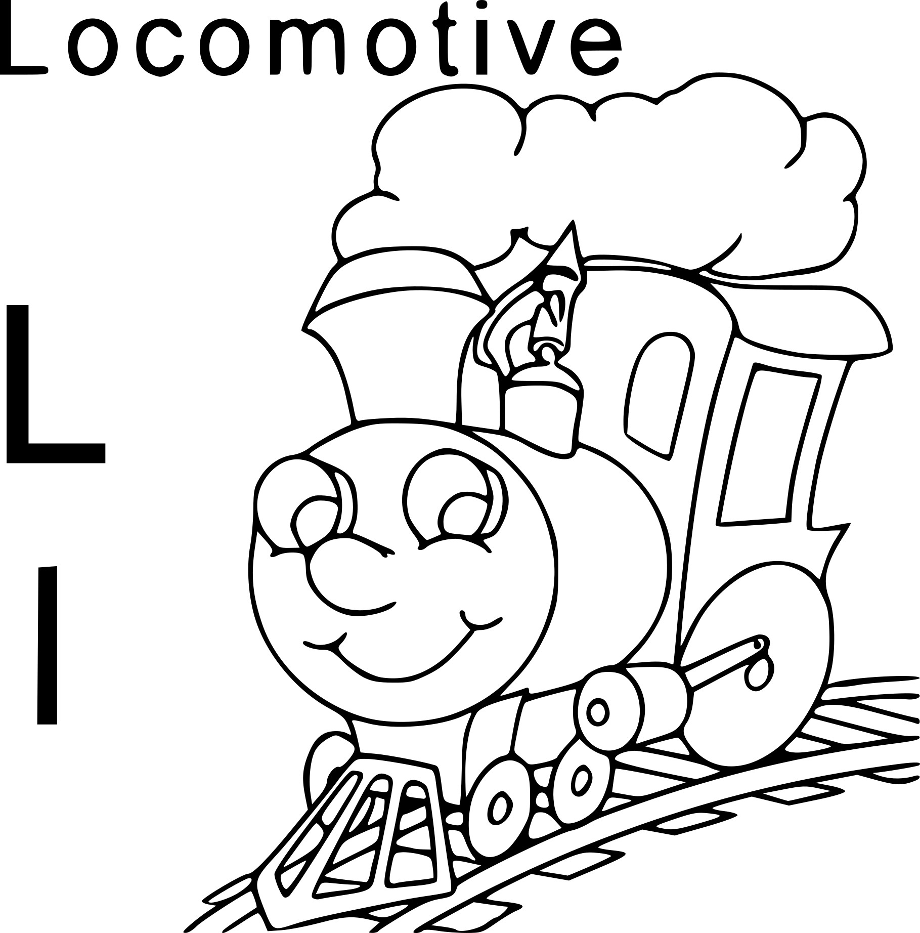 L For Locomotive coloring page