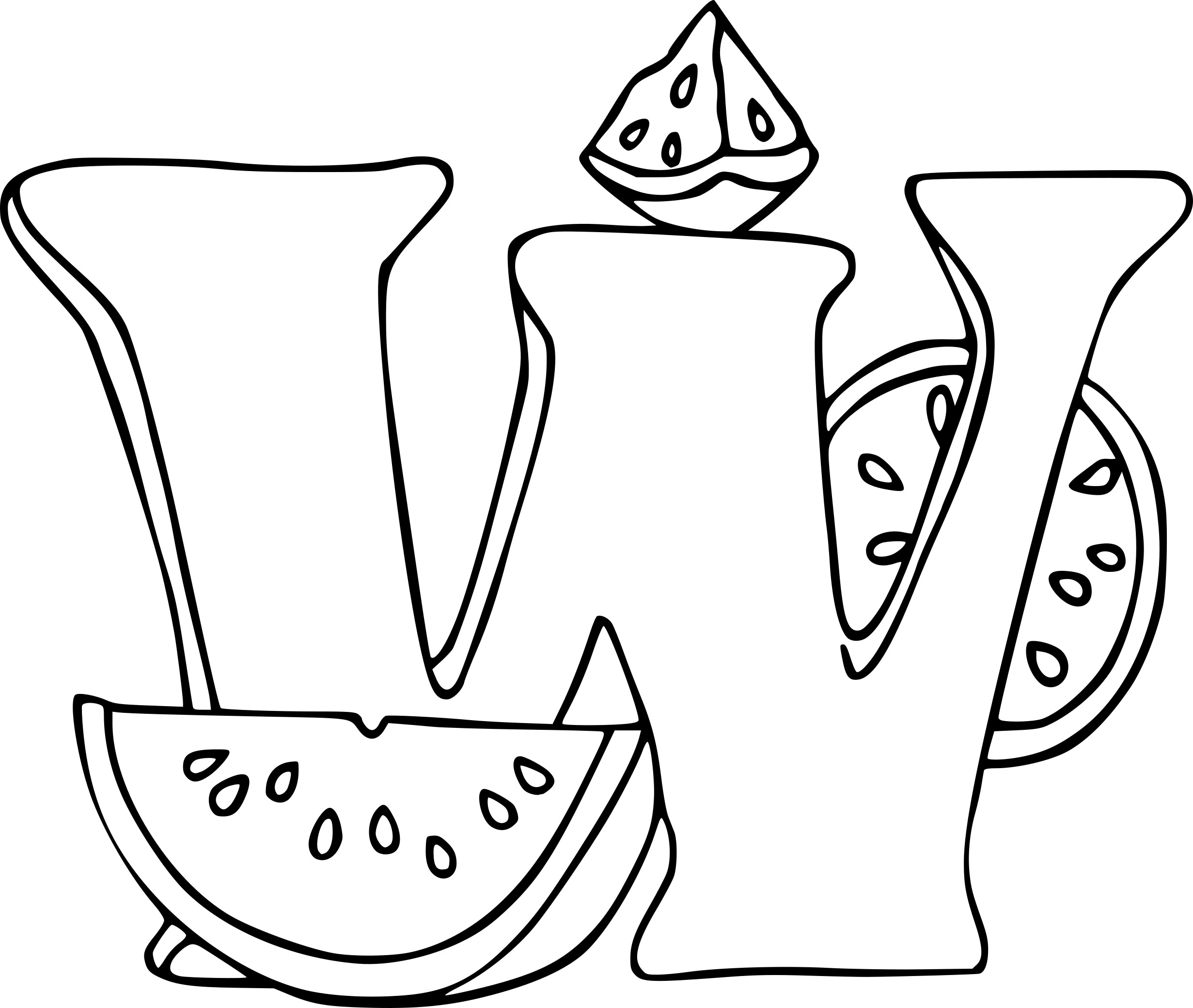 Coloriage lettre W