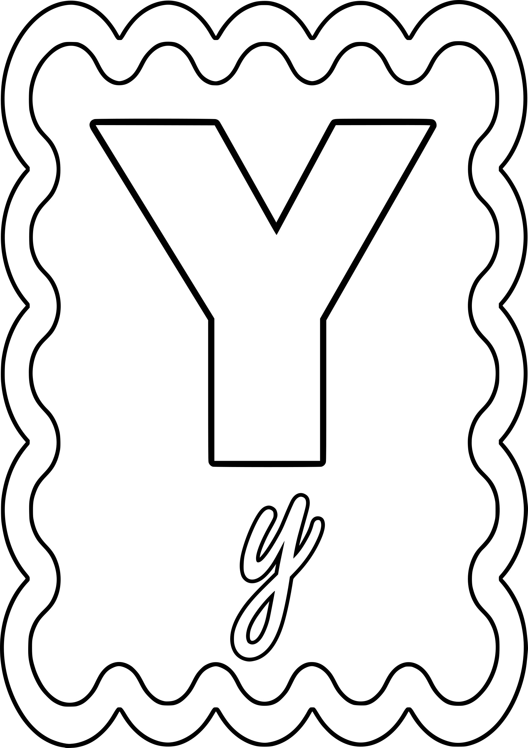 Letter Y coloring page