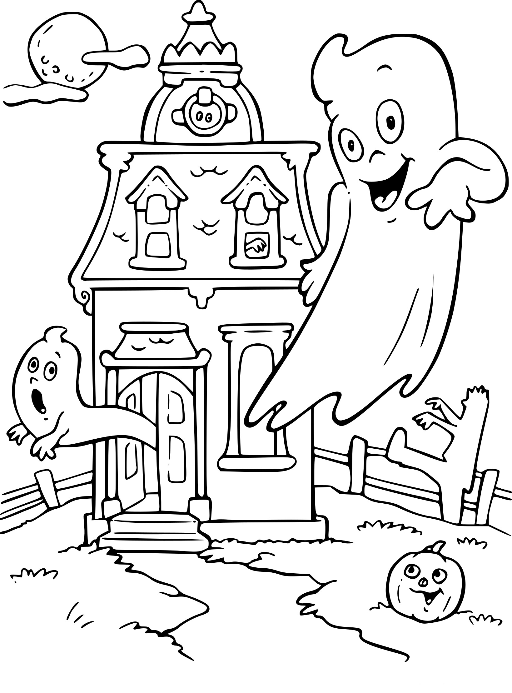 Coloriage manoir hanté