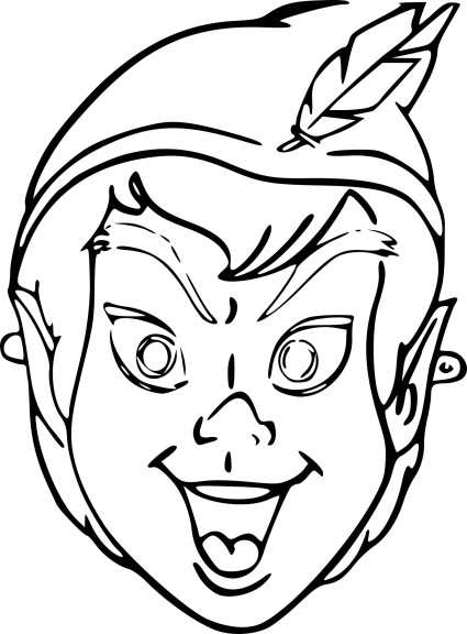 Coloriage masque Peter Pan