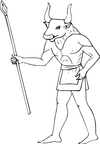 Minotaur coloring page