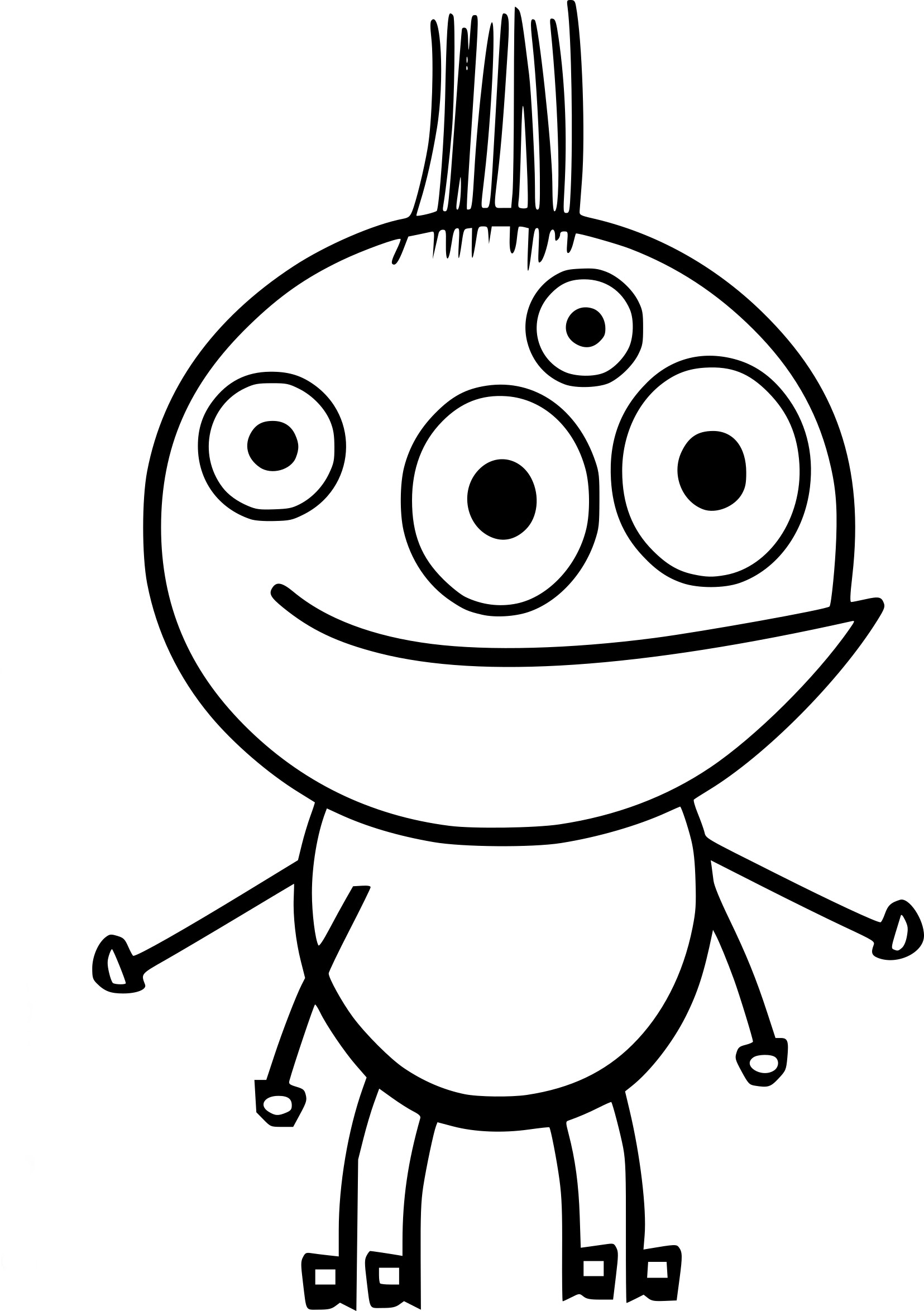 4 Eyes Monster coloring page