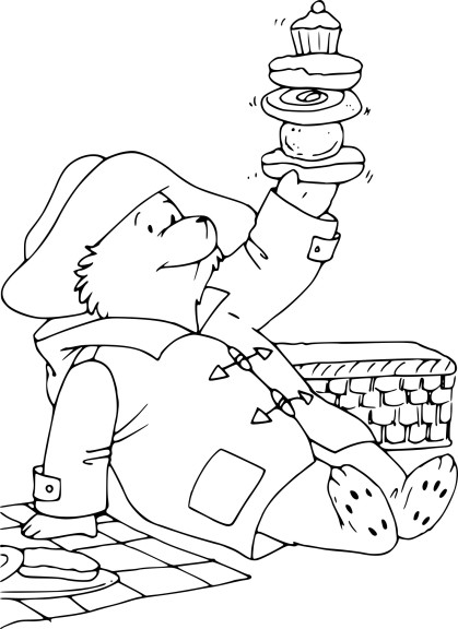 Coloriage Paddington gourmand