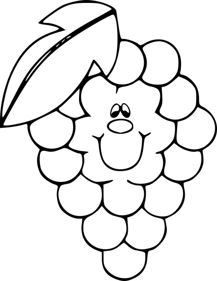 Grape With A Face coloring page
