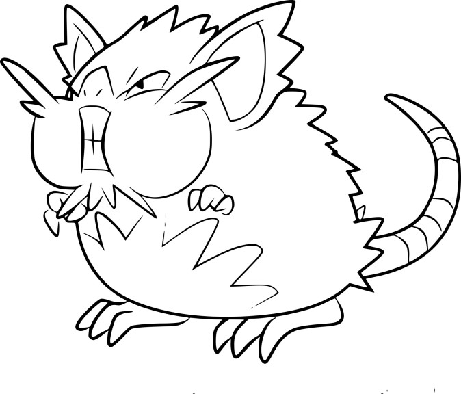 Raticate Of Alola Pokemon coloring page