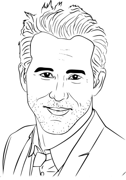 Disegno di Ryan Reynolds da colorare