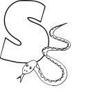S For Snake coloring page