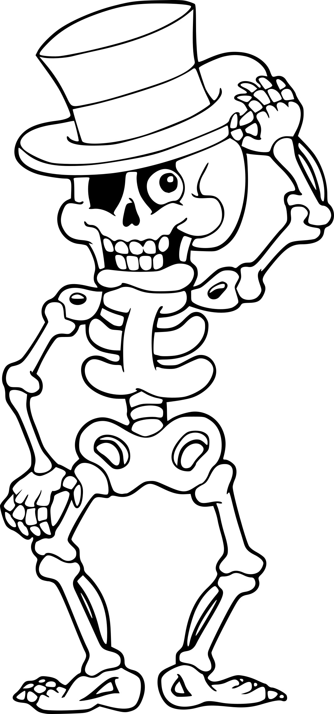 Coloriage squelette Halloween à imprimer