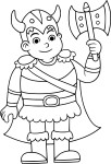 Coloriage viking avec sa hache