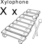 X For Xylophone coloring page