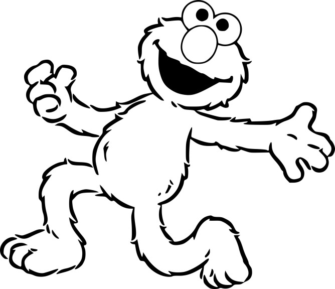 Elmo drawing and coloring page
