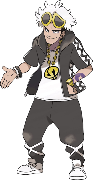 Disegno di Artwork di Guzma per Pokemon Sole e Luna Team Skull Henchmen opere d'arte per Pokemon Sole e Luna Pokemon da colorare