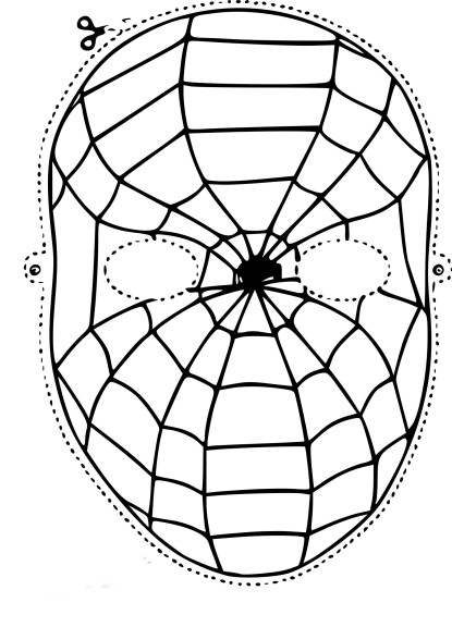 Masque Spiderman coloriage