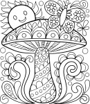 Coloriage adulte champignon