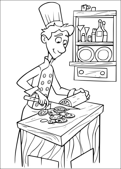 Alfredo Ratatouille coloring page