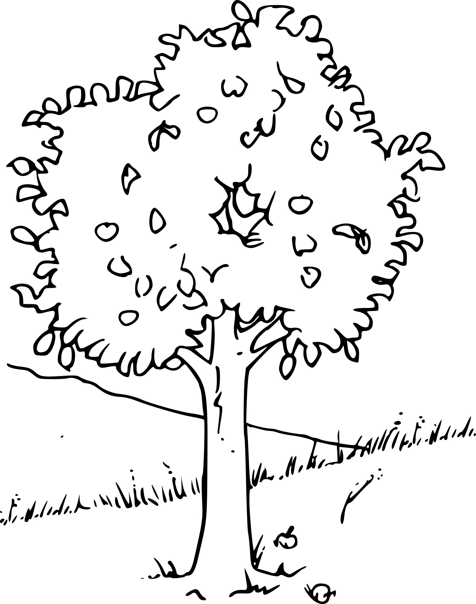 Coloriage arbre printemps