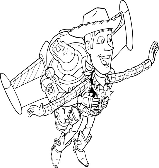 Coloriage Buzz et Woody