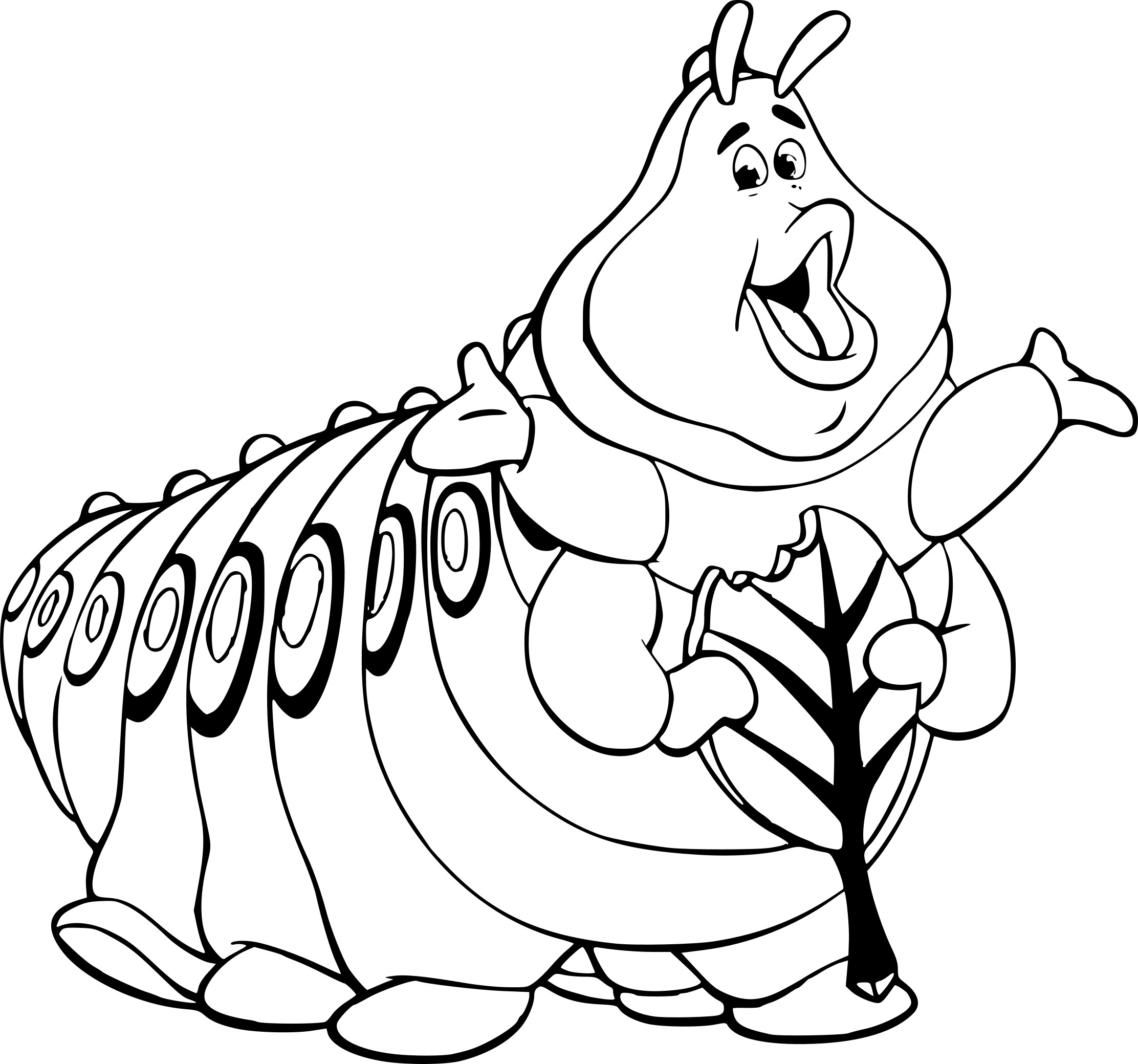 Caterpillar Alice coloring page