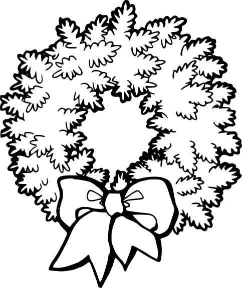 Christmas Wreath coloring page