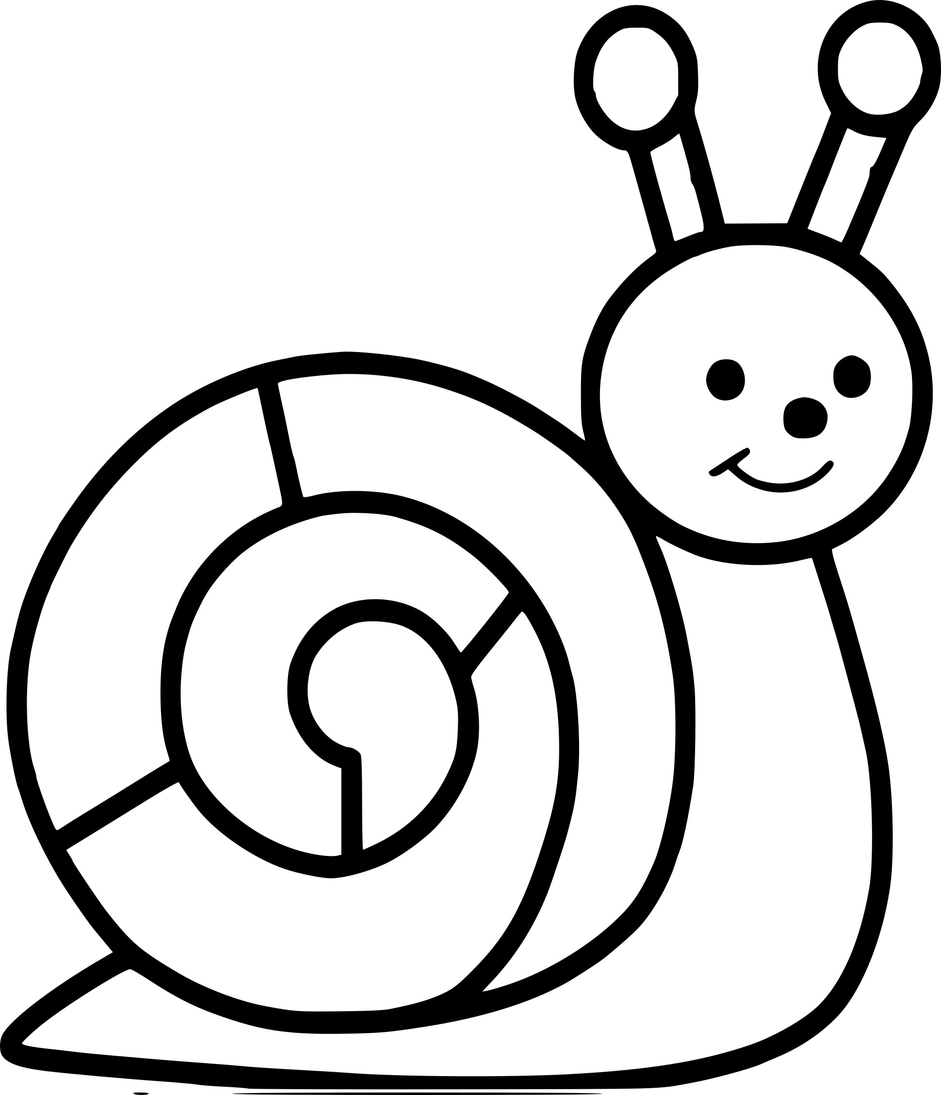 Disegno di Scuola materna Snail da colorare