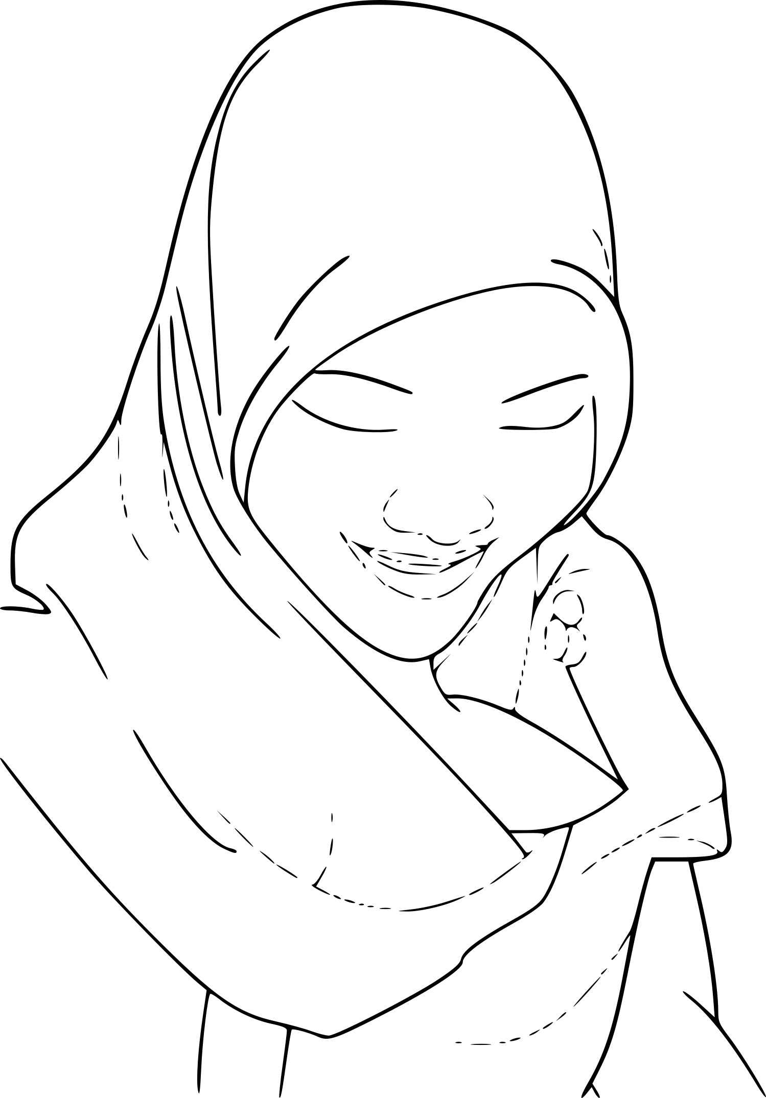 Disegno di Hijab da colorare