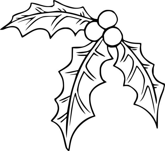 Christmas Holly coloring page