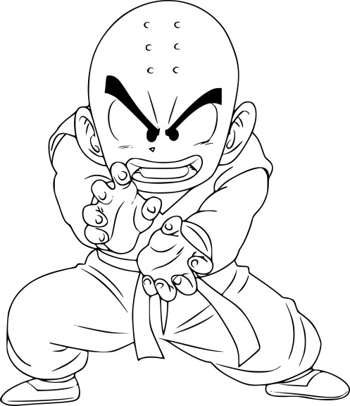 Krilin coloring page