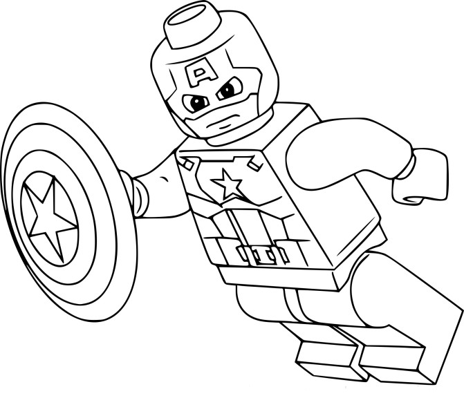Disegno di Lego Capitan America da colorare