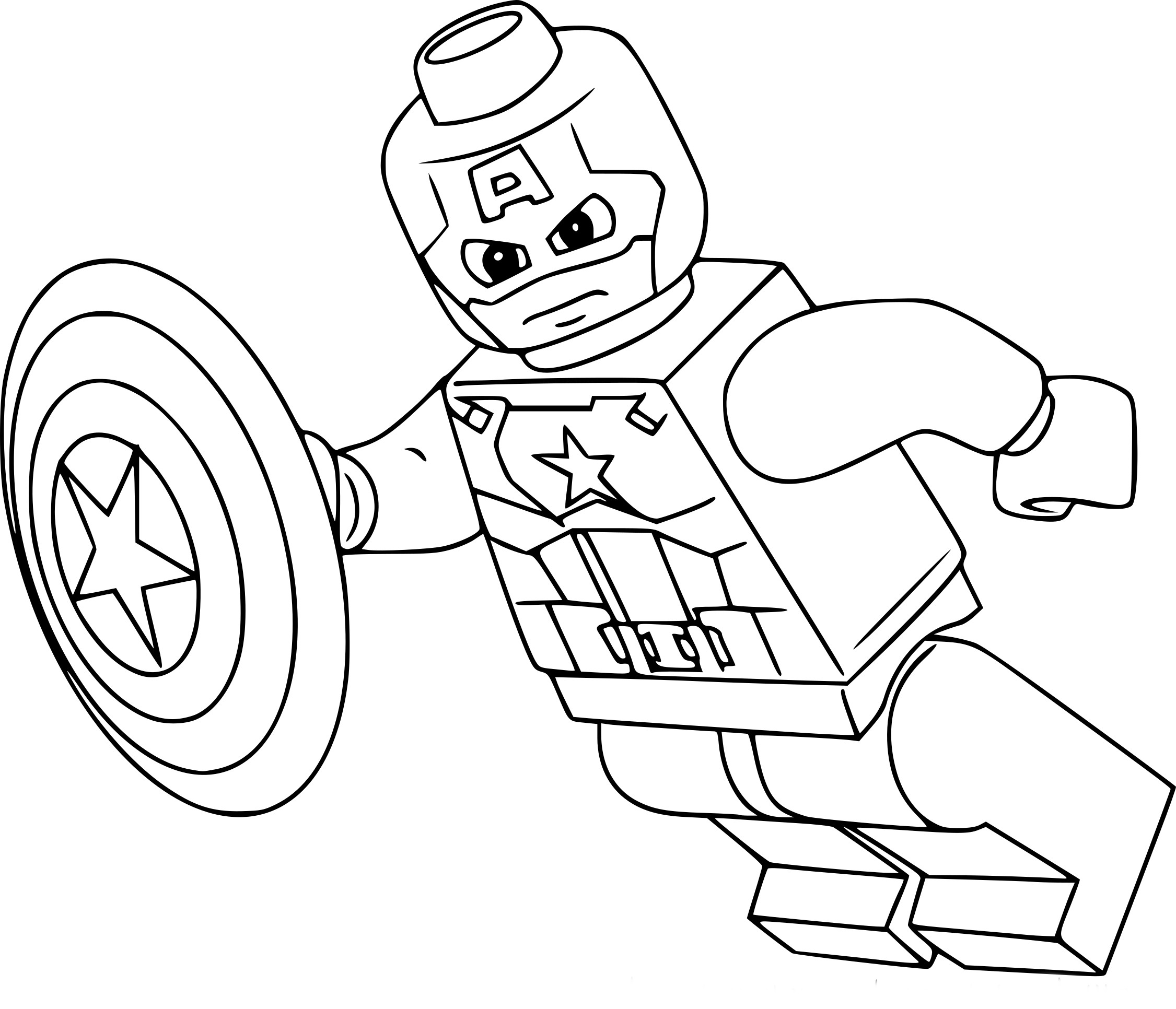 Coloriage Lego Capitaine America à imprimer