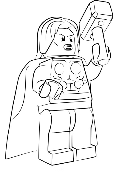 Lego Thor coloring page