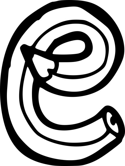 Letter E coloring page