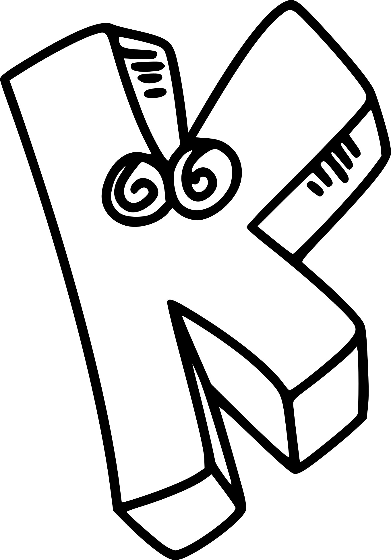 Letter K coloring page