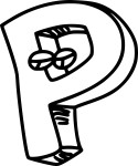 Letter P coloring page