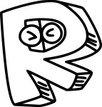 Letter R coloring page