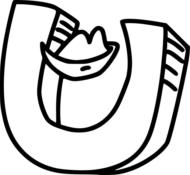 Letter U coloring page