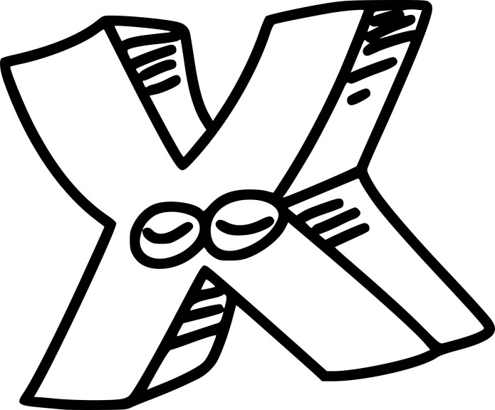 Letter X coloring page