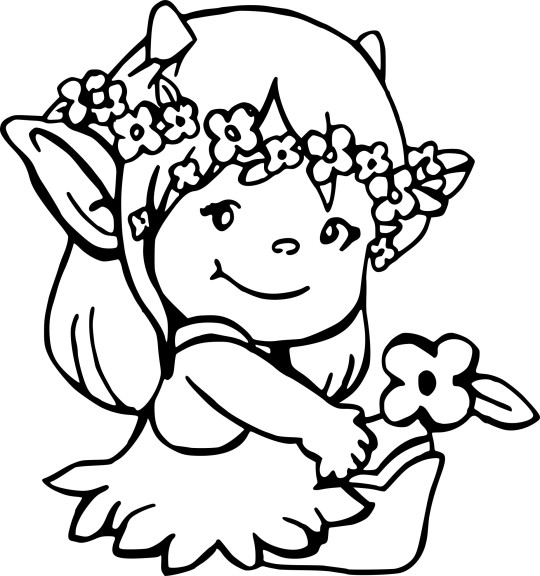 Coloriage lutin fille