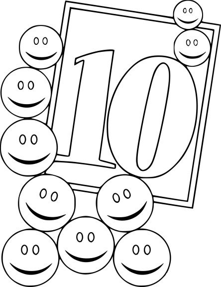 Number 10 coloring page