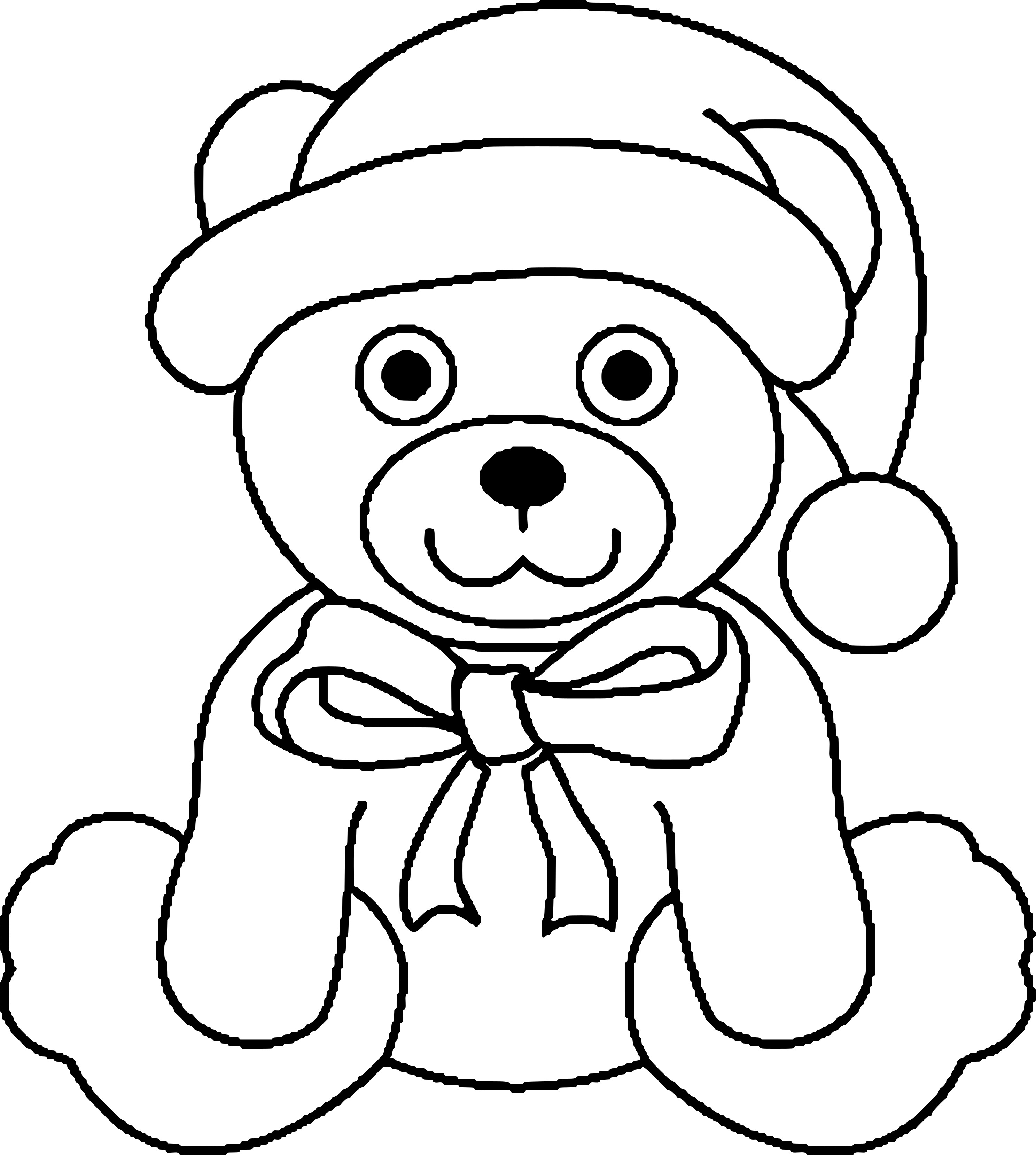 Disegno di Orso di Natale da colorare 2