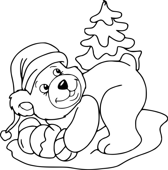 Coloriage ours pour Noel