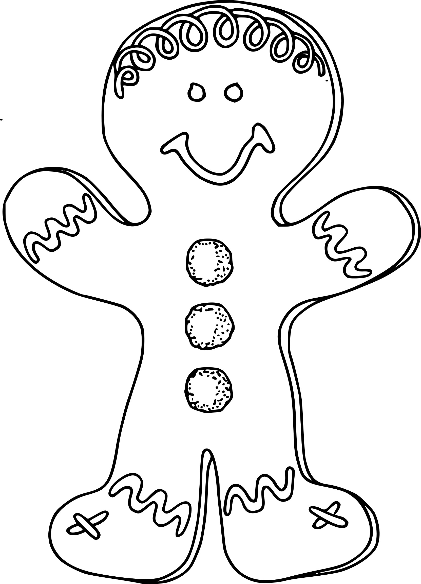 Gingerbread Christmas coloring page