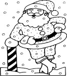 Disegno di Babbo Natale e la neve da colorare