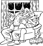 Coloriage Pere Noel et lutin