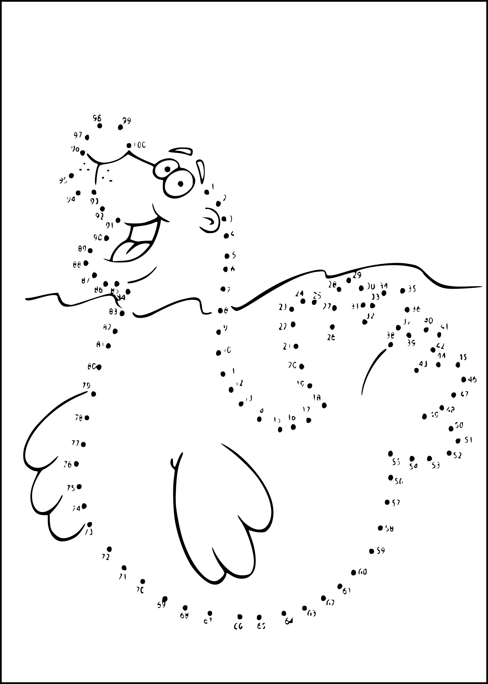 Point To Connect Sea Lion coloring page