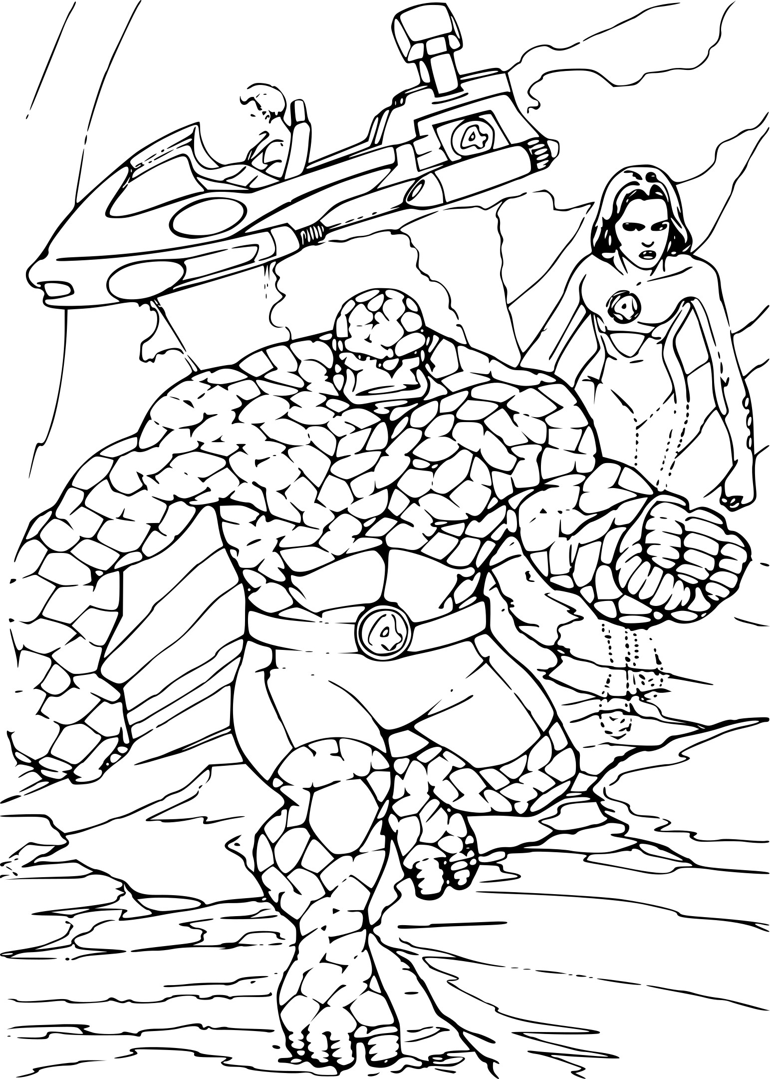 Four Fantastic coloring page