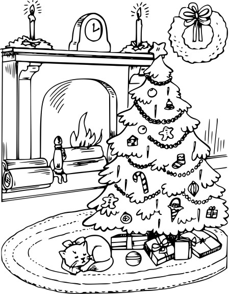 Coloriage sapin de noel